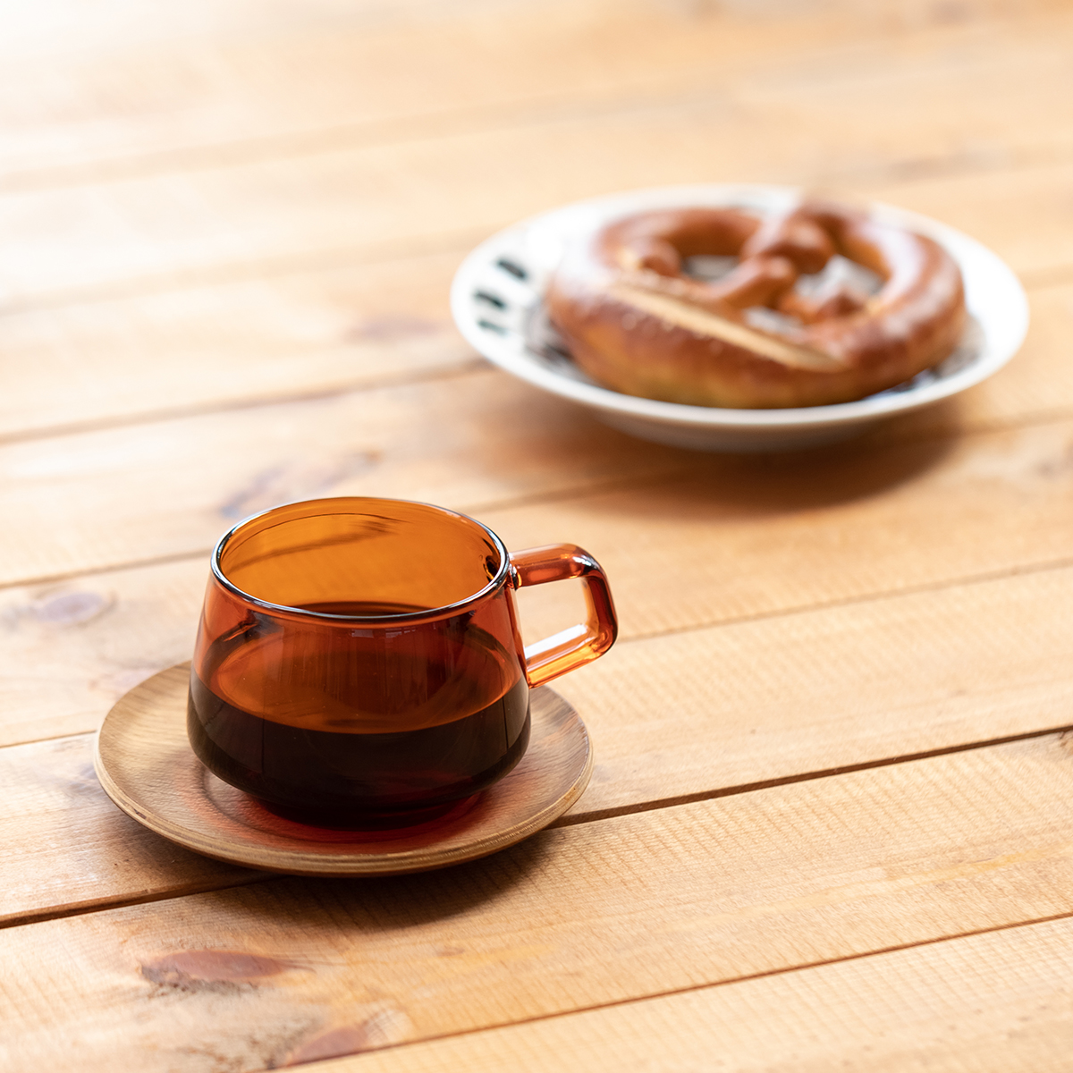 【KINTO】SEPIA カップ&ソーサー 270ml アンバー