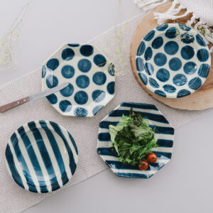 【だけメシちはるさんコラボ】美濃焼手描き染付皿